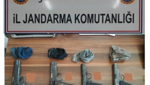 Akçakale'de tarlada 4 silah bulundu