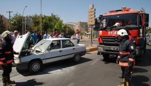 Abide'de seyir halindeki araç alev aldı
