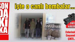 Canlı bombaların evinden cephanelik çıktı