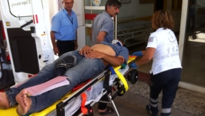 Takla atan motosikletteki 2 kişi yaralandı