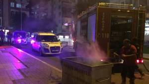 Çöp konteynerleri ateşe verildi