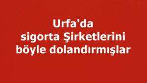 Urfa'da sigorta şirketlerini bakın nasıl dolandırmışlar