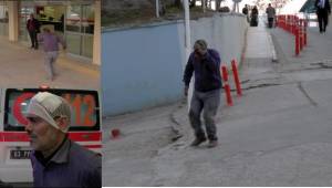 Kafa Üstü yere çakıldı,Hastaneye koşarak geldi