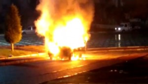 Yanan araçlarını görünce sinir krizi geçirdiler 