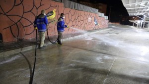 Haliliye'de pazar yerleri dezenfekte edildi 