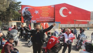 Urfa'da Motosikletli Grup Şehitler İçin Konvoy Yaptı