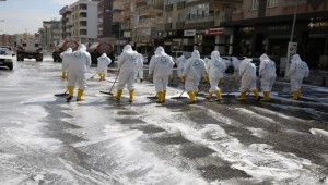 Şanlıurfa Emniyet Caddesi Dezenfekte Edildi