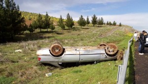 Suruç Birecik Yolunda Otomobil Devrildi 1 Yaralı