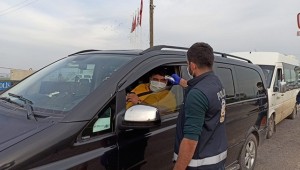 Urfa'da Sürücülerin Ateşleri Ölçülüyor