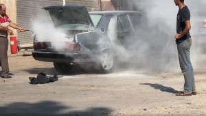Aracın yakıt tankı sıcağa dayanamayıp bomba gibi patladı