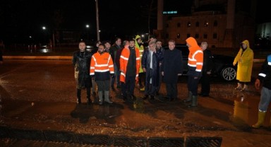 Beyazgül’den gece yarısı sahada yağış incelemesi